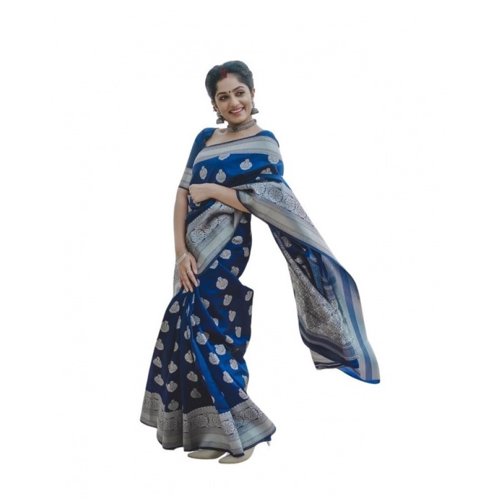 PID-63569-Women-s-Soft-Lichi-Silk-Printed-Saree-With-Unstitched-Blouse-5-5-Mtr-Blue-1-1000x1000-1.webp Generic Women's Soft Lichi Silk Printed Saree With Unstitched Blouse 5.5Mtr (Blue) - Image 1