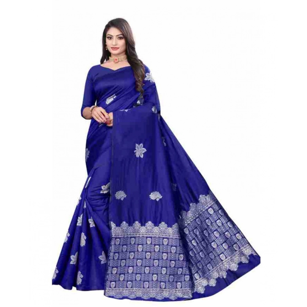 PID-63570-Women-s-Soft-Lichi-Silk-Printed-Saree-With-Unstitched-Blouse-5-5-Mtr-Blue-1-1000x1000-1.webp Generic Women's Soft Lichi Silk Printed Saree With Unstitched Blouse 5.5Mtr (Blue) - Image 1