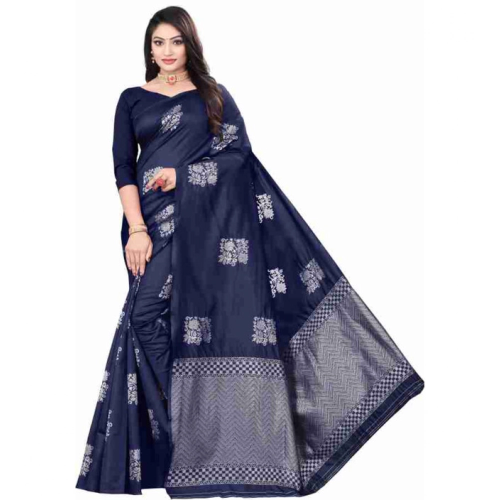 PID-63575-Women-s-Soft-Lichi-Silk-Printed-Saree-With-Unstitched-Blouse-5-5-Mtr-Blue-1-1000x1000-1.webp Generic Women's Soft Lichi Silk Printed Saree With Unstitched Blouse 5.5Mtr (Blue) - Image 1