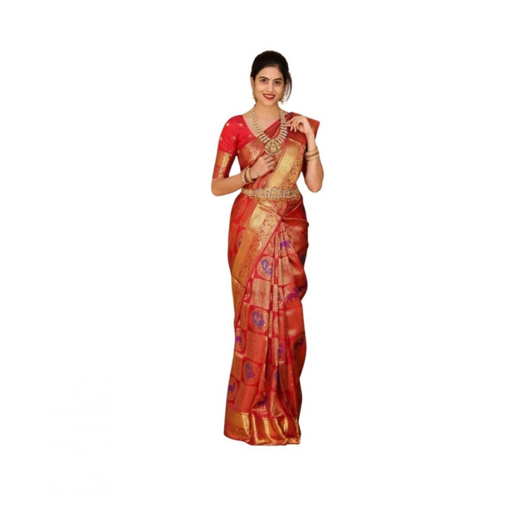 PID-63581-Women-s-Soft-Lichi-Silk-Printed-Saree-With-Unstitched-Blouse-5-5-Mtr-Red-1-1000x1000-1.webp Generic Women's Soft Lichi Silk Printed Saree With Unstitched Blouse 5.5Mtr (Red) - Image 1