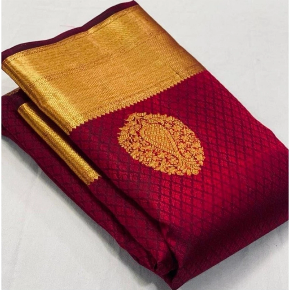 PID-63582-Women-s-Soft-Lichi-Silk-Printed-Saree-With-Unstitched-Blouse-5-5-Mtr-Maroon-1-1000x1000-1.webp Generic Women's Soft Lichi Silk Printed Saree With Unstitched Blouse 5.5Mtr (Maroon) - Image 1