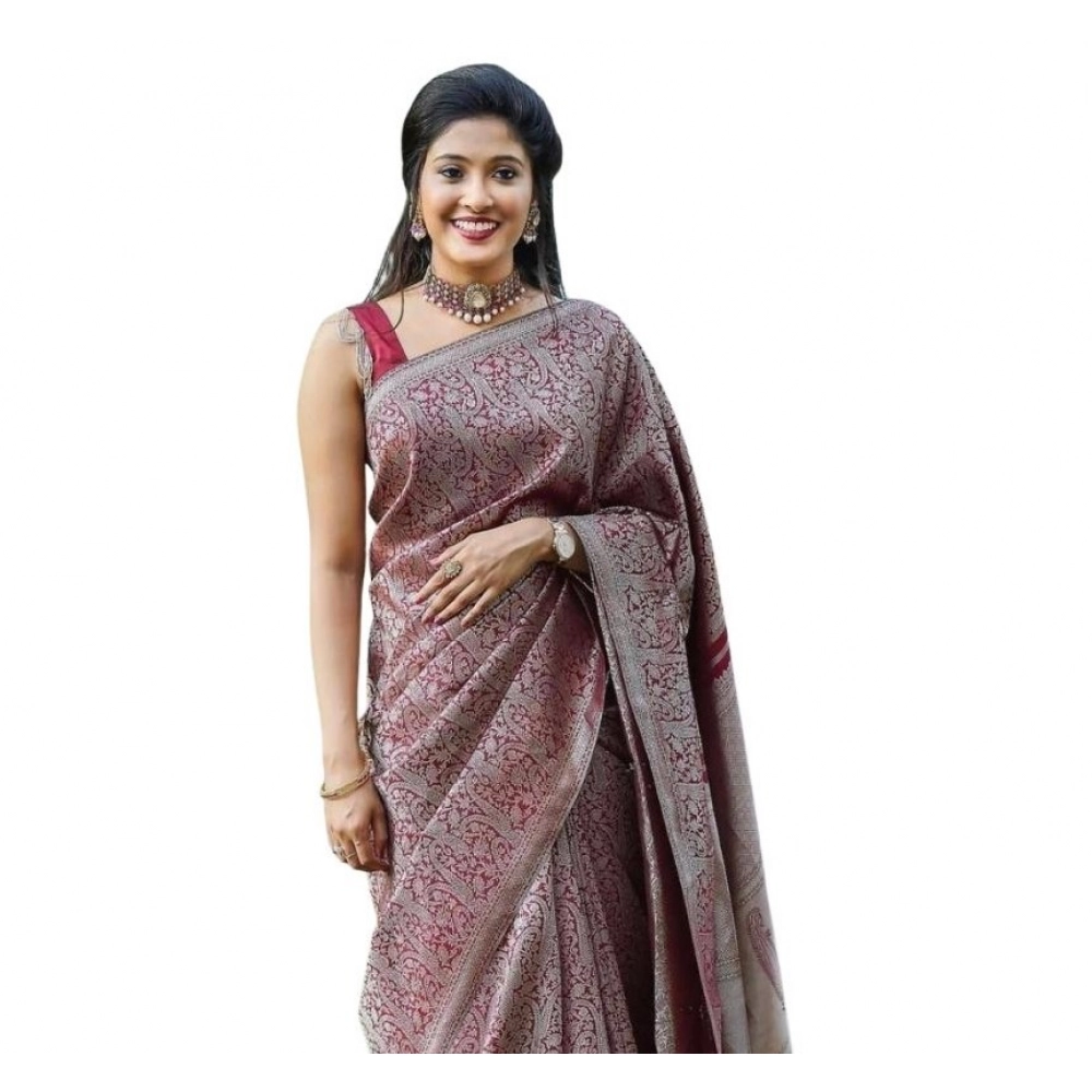 PID-63590-Women-s-Soft-Lichi-Silk-Printed-Saree-With-Unstitched-Blouse-5-5-Mtr-Wine-1-1000x1000-1.webp Generic Women's Soft Lichi Silk Printed Saree With Unstitched Blouse 5.5Mtr (Wine) - Image 1