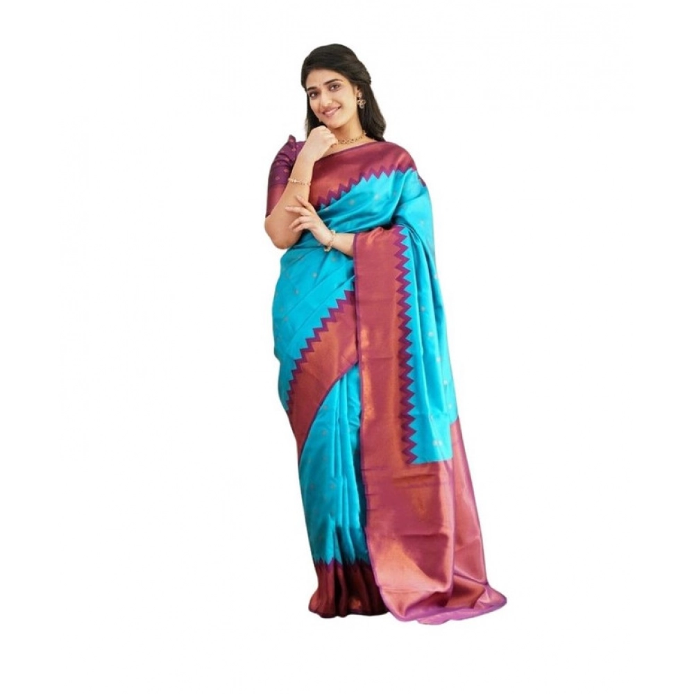PID-63597-Women-s-Soft-Lichi-Silk-Printed-Saree-With-Unstitched-Blouse-5-5-Mtr-Sky-Blue-1-1000x1000-1.webp Generic Women's Soft Lichi Silk Printed Saree With Unstitched Blouse 5.5Mtr (Sky-Blue) - Image 1
