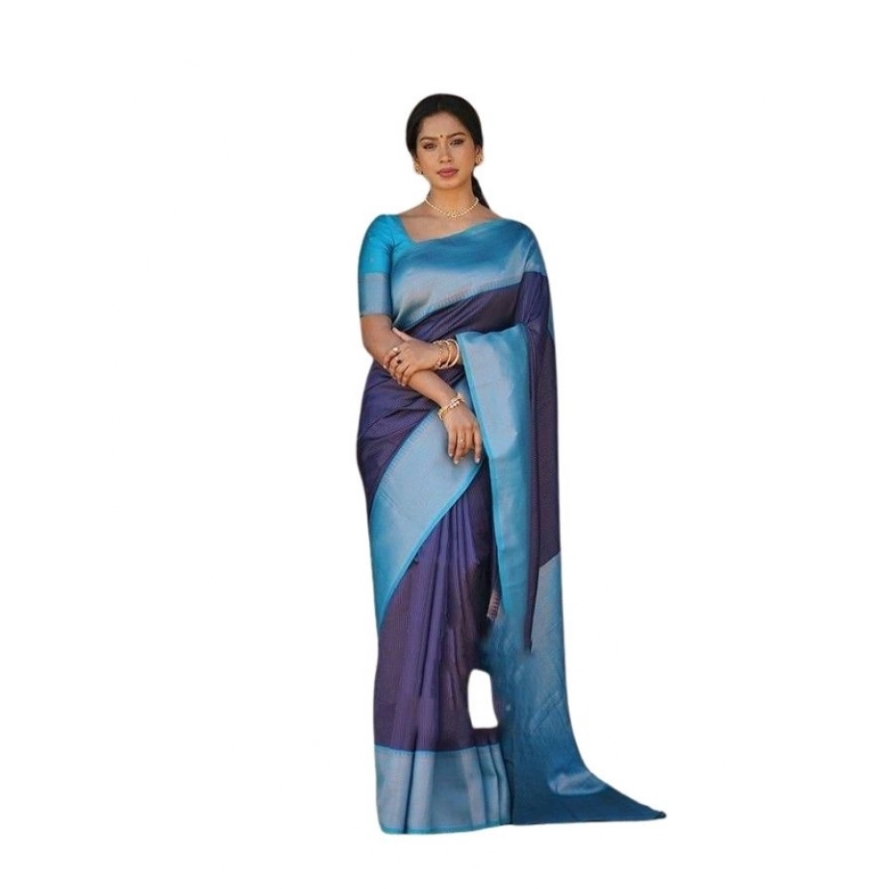 PID-63618-Women-s-Soft-Lichi-Silk-Printed-Saree-With-Unstitched-Blouse-5-5-Mtr-Blue-1-1000x1000-1.webp Generic Women's Soft Lichi Silk Printed Saree With Unstitched Blouse 5.5Mtr (Blue) - Image 1