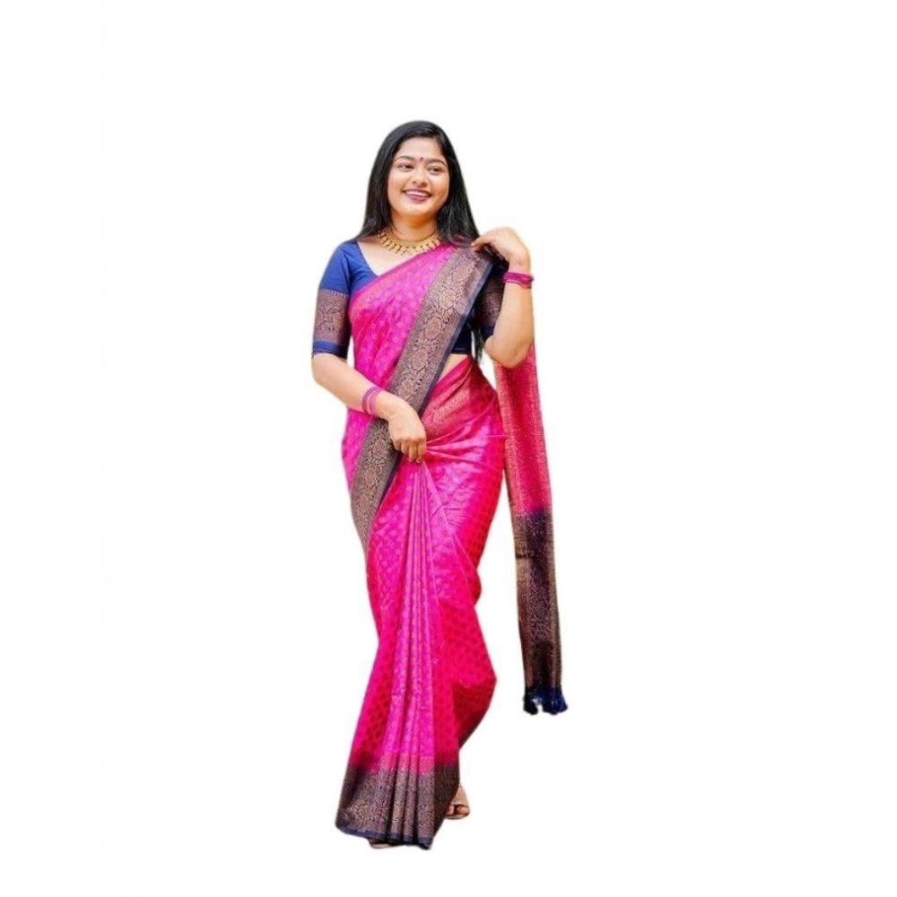 PID-63638-Women-s-Soft-Lichi-Silk-Printed-Saree-With-Unstitched-Blouse-5-5-Mtr-Pink-1-1000x1000-1.webp Generic Women's Soft Lichi Silk Printed Saree With Unstitched Blouse 5.5Mtr (Pink) - Image 1