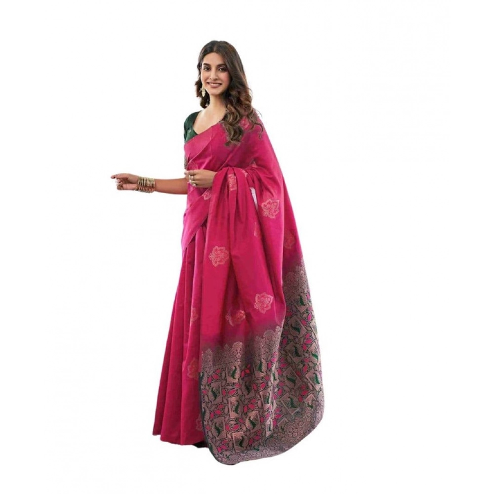 PID-63676-Women-s-Soft-Lichi-Silk-Printed-Saree-With-Unstitched-Blouse-5-5-Mtr-Pink-1-1000x1000-1.webp Generic Women's Soft Lichi Silk Printed Saree With Unstitched Blouse 5.5Mtr (Pink) - Image 1