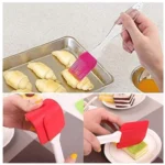 Generic Pack Of 5_Silicone Spatula with Brush – Heat Resistant Cooking And Baking (Color: Assorted ) - Image 4