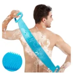 Generic Pack Of 2_Silicone Bath Scrubber Belt – Dual-Sided Exfoliating Body Cleaning Strap (Color: Assorted )