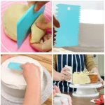 Generic Pack of 5_Plastic Dough And Cake Scraper Set – 3 Pieces (Color: Assorted)) - Image 4