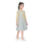 Generic Girl's Digital Twill Striped 3/4 th Sleeve Round Neck Dress (Light Green) - Image 5