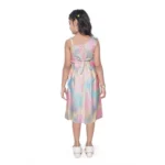 Generic Girl's Satin Soild Sleeve Less Designer Neck Dress (Multicolor) - Image 2