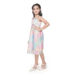 Generic Girl's Satin Soild Sleeve Less Designer Neck Dress (Multicolor) - Image 5