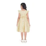Generic Girl's Twill Printed Short Sleeve Round Neck Dress (Yellow) - Image 5