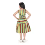Generic Girl's Pure Cotton Striped Sleeve Less Round Neck Dress (Multicolor) - Image 4