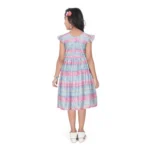 Generic Girl's Lycra Printed Sleeve Less Round Neck Dress (Multicolor) - Image 2