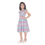 Generic Girl's Lycra Printed Sleeve Less Round Neck Dress (Multicolor) - Image 5
