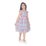 Generic Girl's Lycra Printed Sleeve Less Round Neck Dress (Multicolor) - Image 4