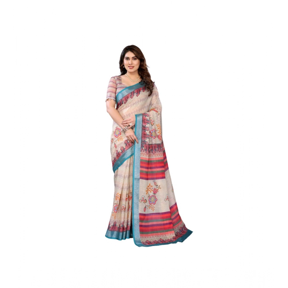 PID-63905-Women-s-Linen-Cotton-Printed-Saree-With-Unstitched-Blouse-5-5-Mtr-Cream-1-1000x1000-1.webp Generic Women's Linen Cotton Printed Saree With Unstitched Blouse 5.5Mtr (Cream) - Image 1