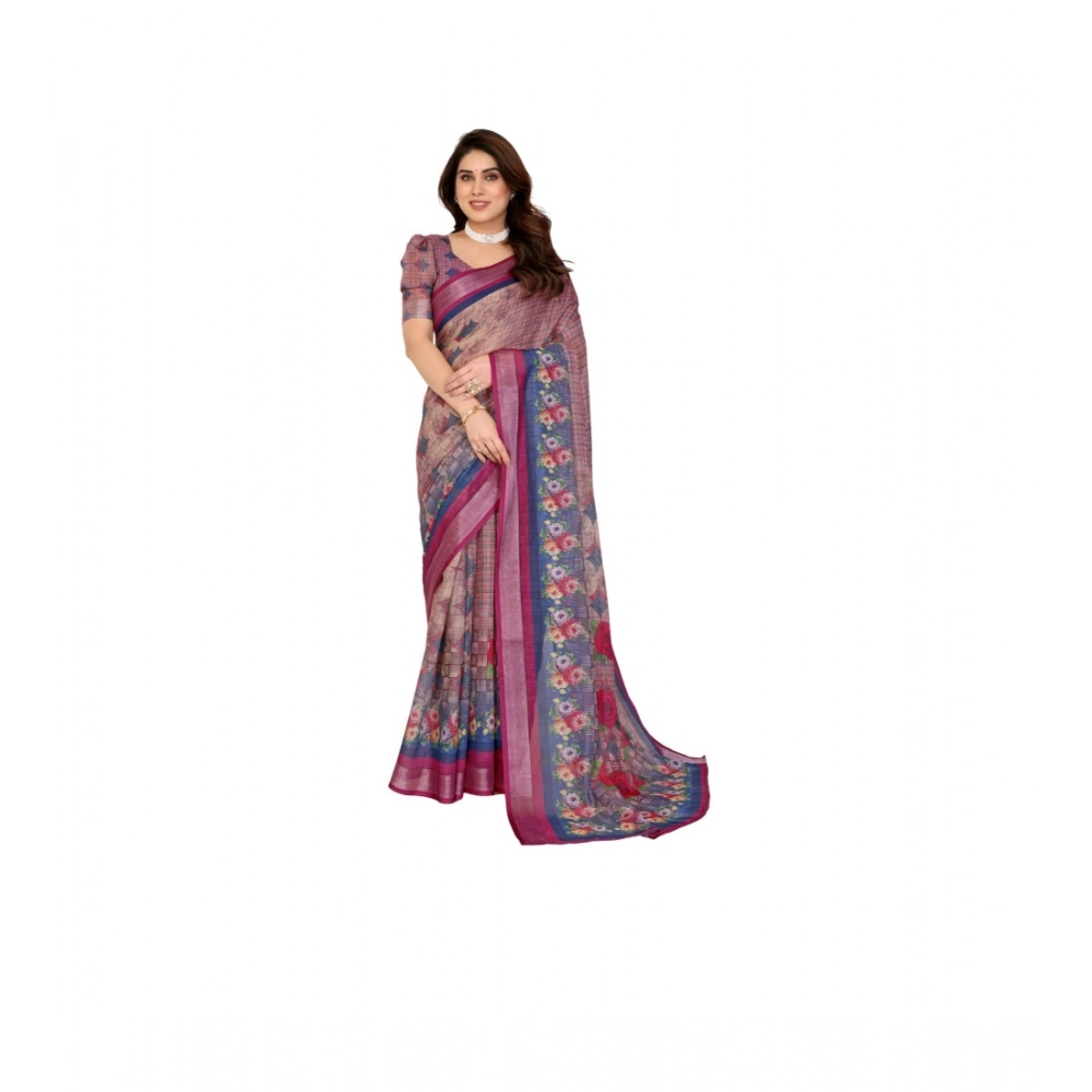 PID-63912-Women-s-Linen-Cotton-Printed-Saree-With-Unstitched-Blouse-5-5-Mtr-Wine-1-1000x1000-1.webp Generic Women's Linen Cotton Printed Saree With Unstitched Blouse 5.5Mtr (Wine ) - Image 1