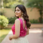 Generic Women's Zimmi Choo Sequin Work V-Neck Padded Blouse (Pink 38 Ready (Self Alterable 36–40) - Image 3