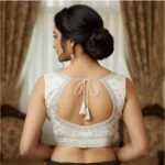 Generic Women's Zimmi Choo Sequin Work V-Neck Padded Blouse (White 38 Ready (Self Alterable 36–40) - Image 3