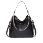 Generic Women's PU Leather Zipper Handbag (Black)