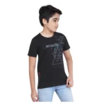 Generic Boy's Cotton Grapic Printed Round Neck T-Shirt (Black) - Image 3