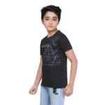 Generic Boy's Cotton Grapic Printed Round Neck T-Shirt (Black) - Image 5