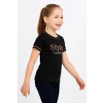 Generic Girl's Cotton Printeded Round Neck T-Shirt (Black) - Image 5