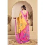Generic Women's Faux_Linen Printed Ready-to-Wear Saree With Unstitched Blouse 5.5 Mtr (Yellow) - Image 4