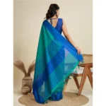 Generic Women's Raw_Silk Woven Saree With Unstitched Blouse 5.5Mtr (Aqua_Blue) - Image 4