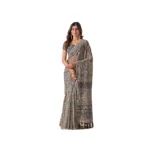 Generic Women's Georgette Printed Saree With Unstitched Blouse 5.5Mtr (Grey)