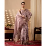 Generic Women's Faux_Silk Printed Saree With Unstitched Blouse 5.5Mtr (Light_Mauve) - Image 4