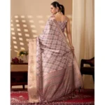Generic Women's Faux_Silk Printed Saree With Unstitched Blouse 5.5Mtr (Light_Mauve) - Image 2