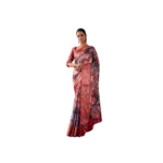 Generic Women's Faux_Silk Printed Saree With Unstitched Blouse 5.5Mtr (Maroon)