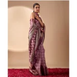 Generic Women's Faux_Banarasi Woven Saree With Unstitched Blouse 5.5Mtr (Purple) - Image 4