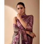 Generic Women's Faux_Banarasi Woven Saree With Unstitched Blouse 5.5Mtr (Purple) - Image 3