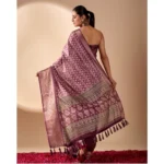 Generic Women's Faux_Banarasi Woven Saree With Unstitched Blouse 5.5Mtr (Purple) - Image 2