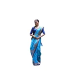 Generic Women's Faux_Tussar_Silk Printed Saree With Unstitched Blouse 5.5Mtr (Teal)