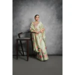Generic Women's Cotton Printed Saree With Unstitched Blouse 5.5 Mtr (Green) - Image 3