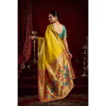 Generic Women's Silk Blend Woven Saree With Unstitched Blouse 5.5 Mtr (Mustard) - Image 2