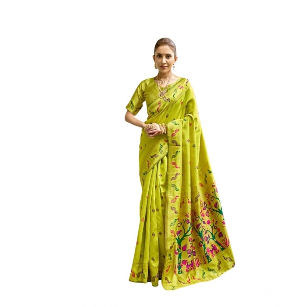 PID-64446-Women-s-Silk-Blend-Woven-Saree-With-Unstitched-Blouse-5-5-Mtr-Lime-1-1000x1000-1.webp Generic Women's Silk Blend Woven Saree With Unstitched Blouse 5.5 Mtr (Lime) - Image 1