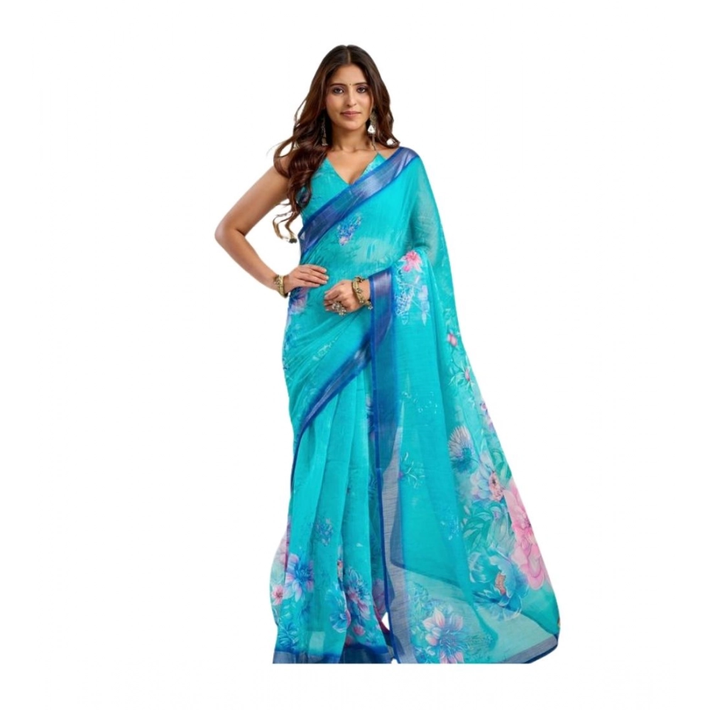 PID-64483-Women-s-Faux-Linen-Printed-Ready-To-Wear-Saree-With-Unstitched-Blouse-5-5-Mtr-Light-Aqua-1000x1000-1.webp Generic Women's Linen Cotton Printed Ready To Wear Saree With Unstitched Blouse 5.5 Mtr (Light_Aqua_Blue) - Image 1