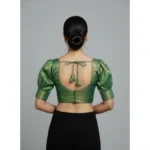 Generic Women's Erode Silk V Neck Padded Blouse (Green, 38 Ready Size (Self-Alterable 36–40) - Image 4