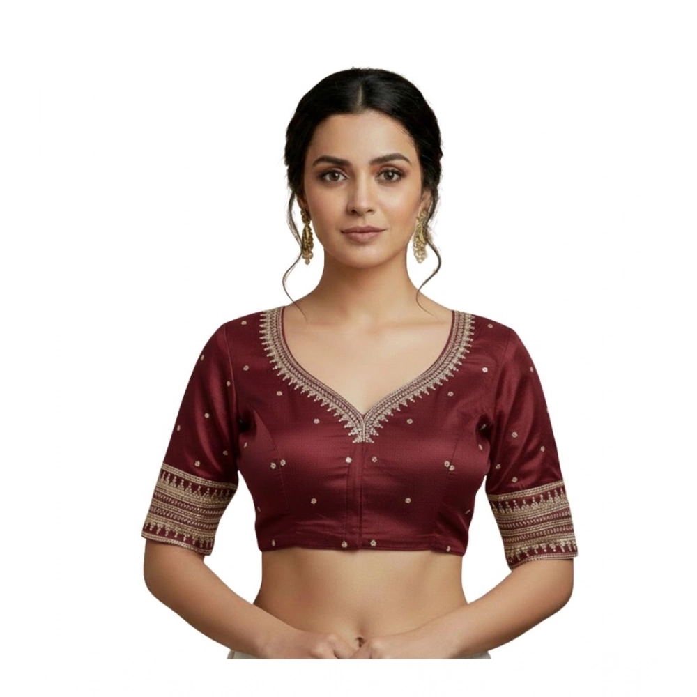PID-64569-Women-s-Vichitra-Silk-V-Neck-Padded-Blouse-Maroon-38-Ready-Size-Self-Alterable-36-40-1000x1000-1.webp Generic Women's Vichitra Silk V Neck Padded Blouse (Maroon, 38 Ready Size (Self-Alterable 36–40) - Image 1