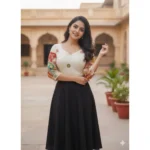 Generic Women's Cambric Cotton Round Neck Padded Blouse (White, 38 Ready Size (Self-Alterable 36–40) - Image 2