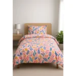 Generic Microfiber Floral Printed Single Bedsheet with 1 Pillow Cover (Multicolor)