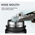 Generic 1000 Ml Double Wall Insulated Stainless Steel Water Bottle With Screw Lid (Black) - Image 3