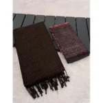 Generic Women's Chiffon Zigzag lines Saree With Unstitched Blouse 5.5Mtr (Brown) - Image 2