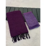 Generic Women's Chiffon Zigzag lines Saree With Unstitched Blouse 5.5Mtr (Wine) - Image 2